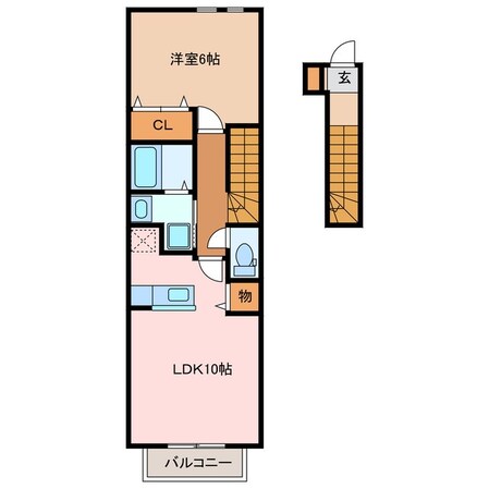 津新町駅 徒歩13分 2階の物件間取画像